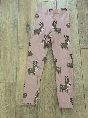 Kids Pink Deer Print Leggings